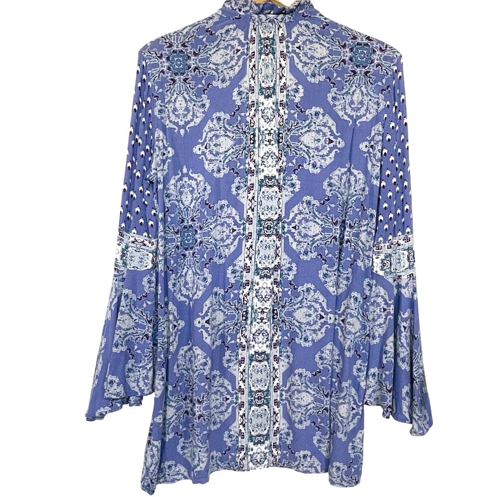 FREE PEOPLE Women’s Magic Mystery Bell Cuff Tunic Blue Multi Small - Picture 6 of 6